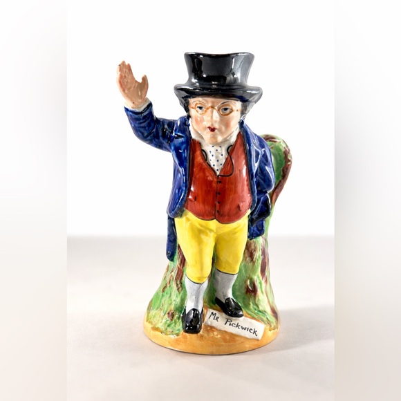 Staffordshire Other - Antique Staffordshire Ware Mr. Pickwick Tall & Skinny Mug 7.25” Tall England